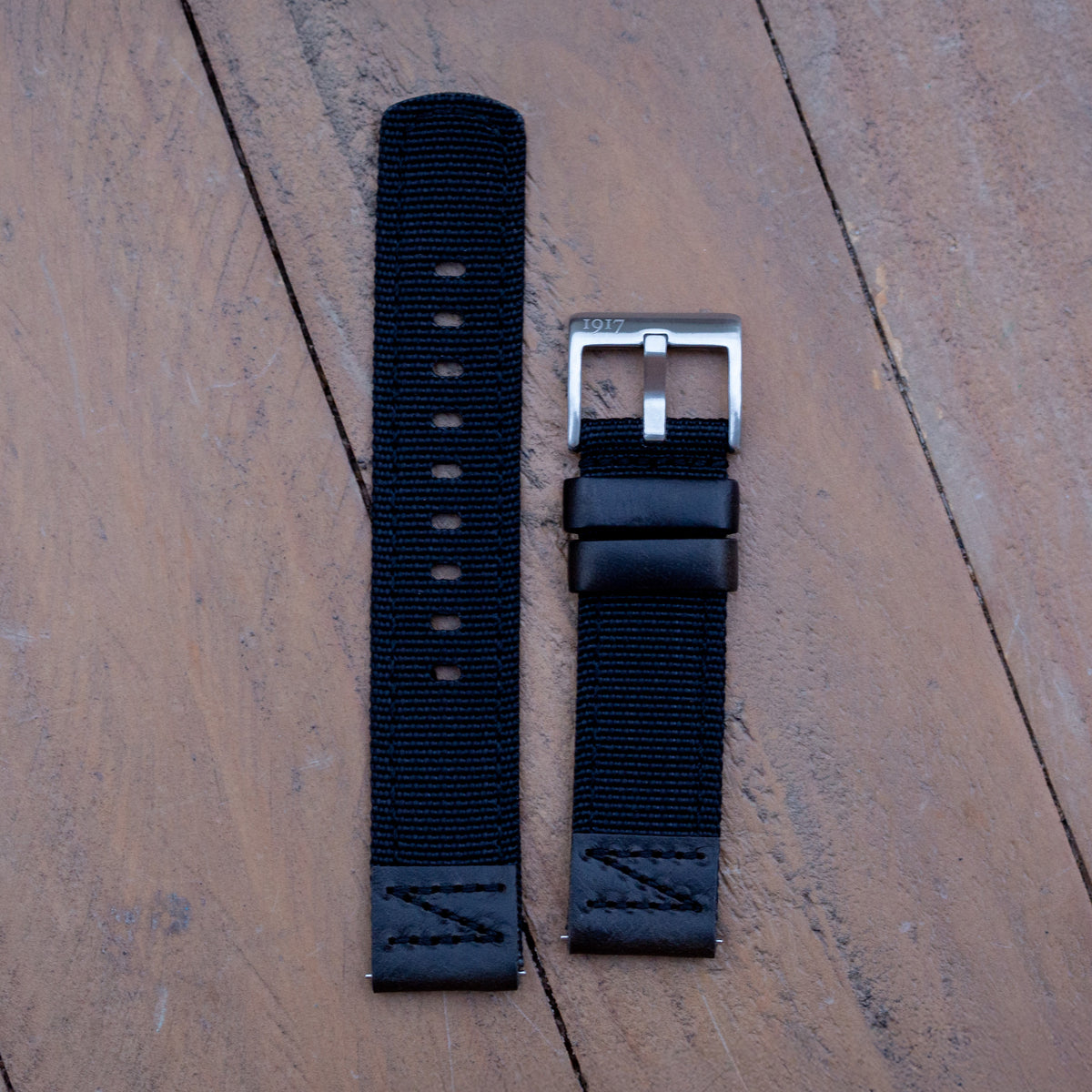 Pioneer Horizon - Nylon Leather Watch Strap - Black