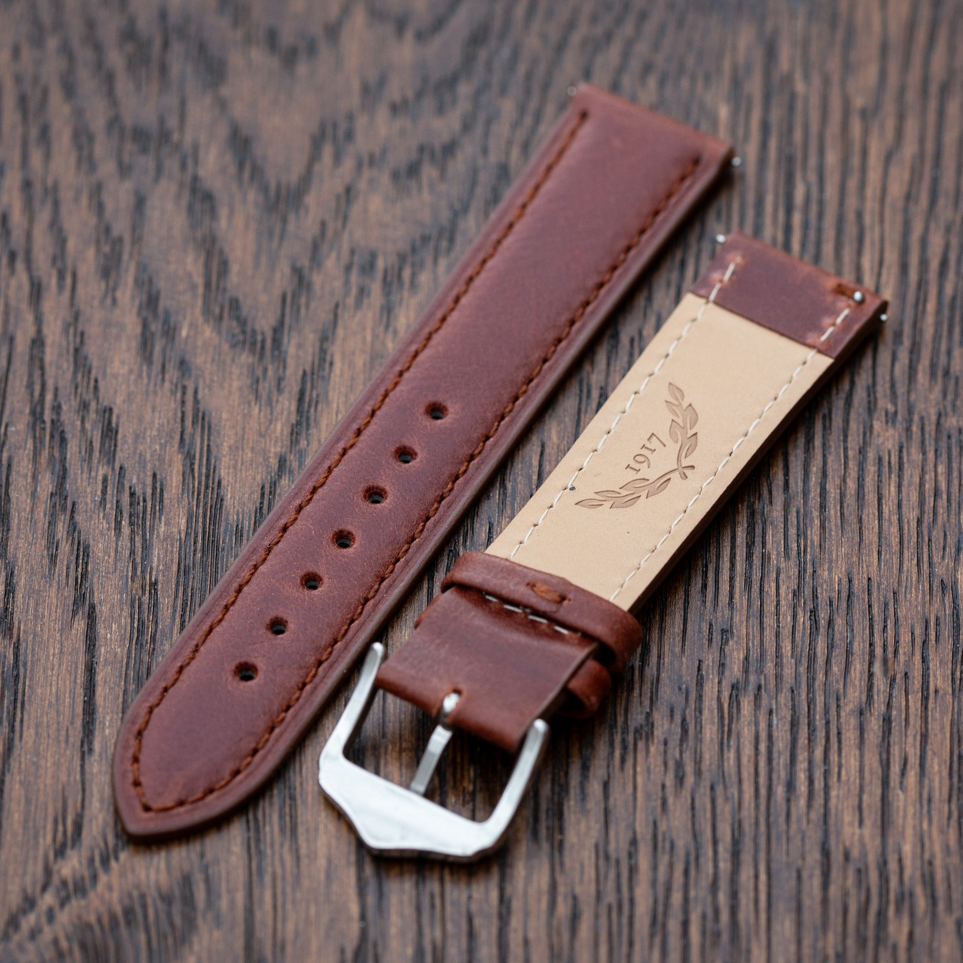 Quartermaster Heritage - Genuine Leather Watch Strap - Vintage Brown