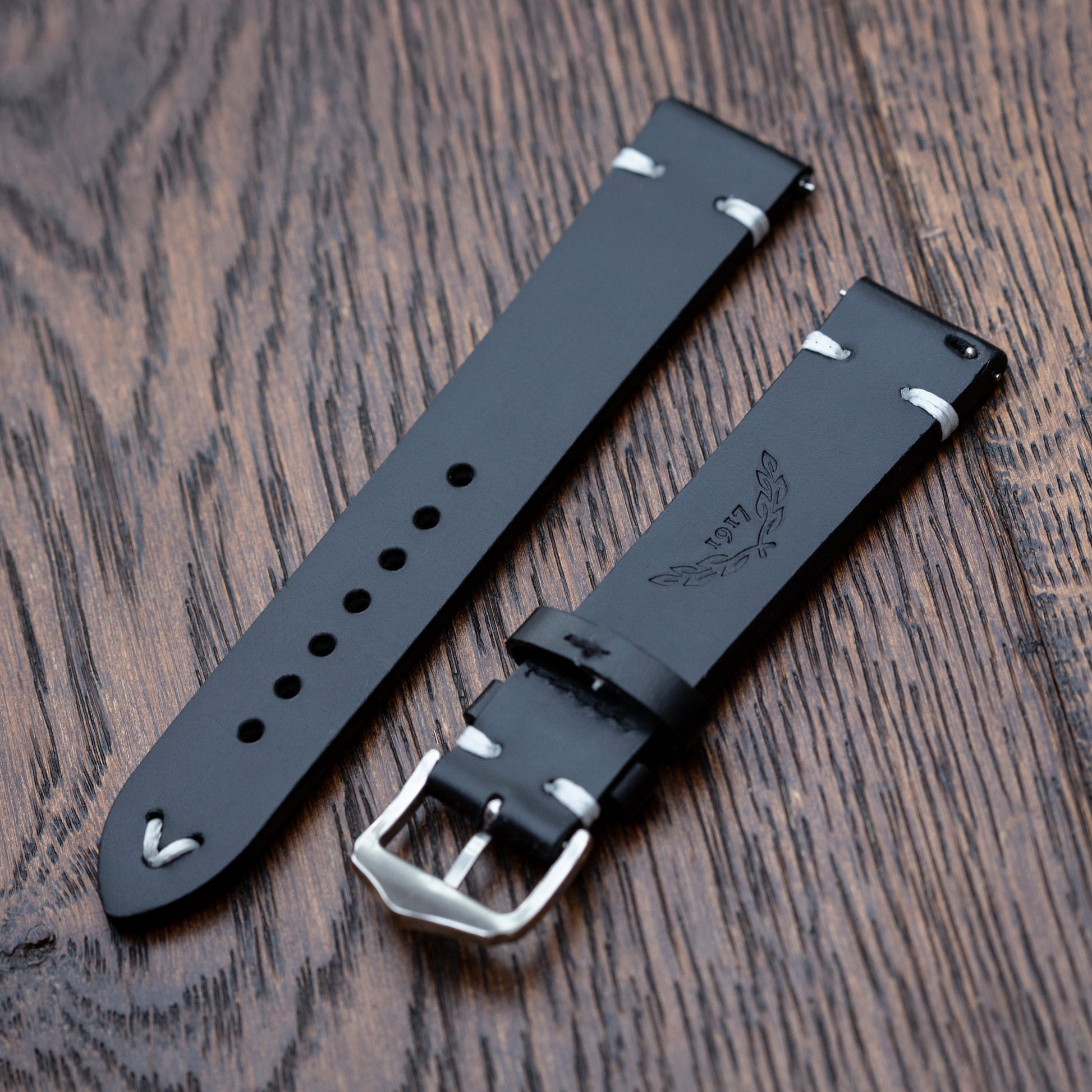 Vanguard Heritage - Genuine Leather Watch Strap - Black